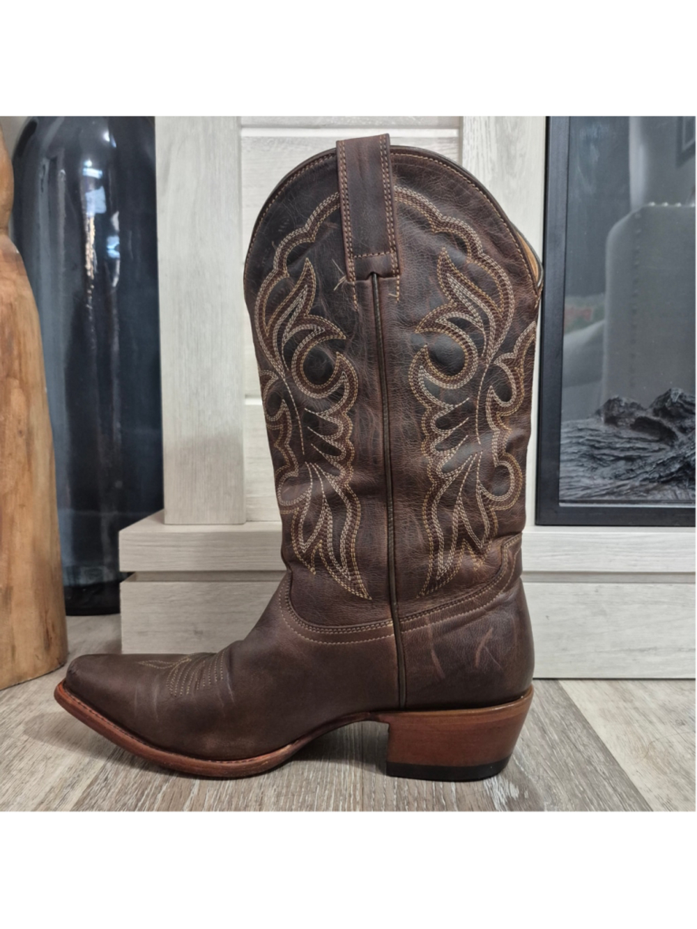 Women's ShyanneBrown Leather Cowgirl Western Boots 8.5 - Picture 4 of 10